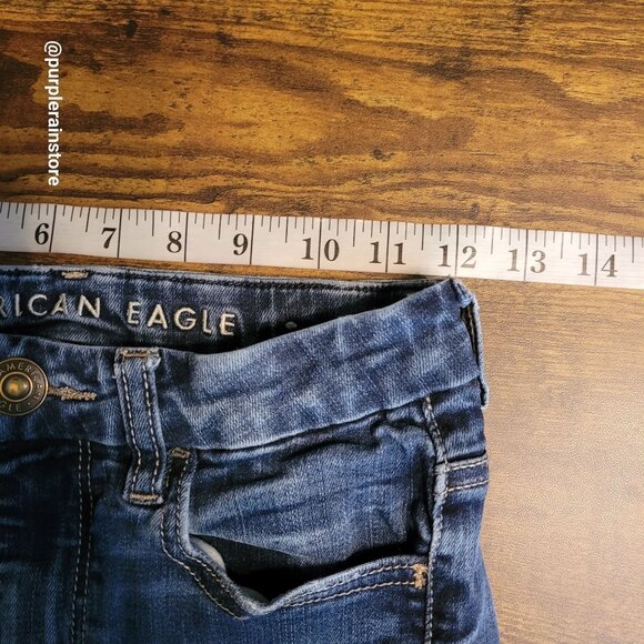 American Eagle Jeans 0 R Curvy Hi Rise Jegging Next Level Stretch Medium Wash - Picture 7 of 12